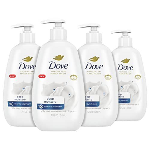 Dove Advanced Care Hand Wash Deep Moisture 4 Count for Soft Smooth Skin More Moisturizers than the Leading Ordinary Hand