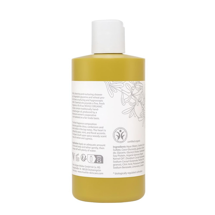 MHLE Organic Shower Gel Refreshing Body Wash and AllNatural Cleanser with Essential Oils BDIH Certified 100 Vegan 250mL