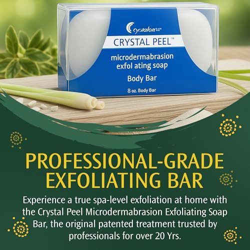 Exfoliating Bar Soap for Men Women Crystal Peel Luxury Microdermabrasion Hydrating Exfoliating Body Soap Bar Solid Magne