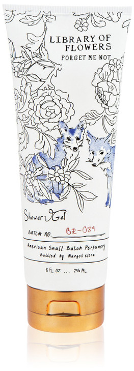 Library of Flowers Forget Me Not Shower Gel 8 fl oz 236 ml Osmanthus Rice Powder White Orchid Shea Moisture Body Wash Lu