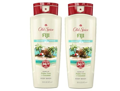 Old Spice Fresher Collection Mens Body Wash Fiji 16 Ounce Pack of 2