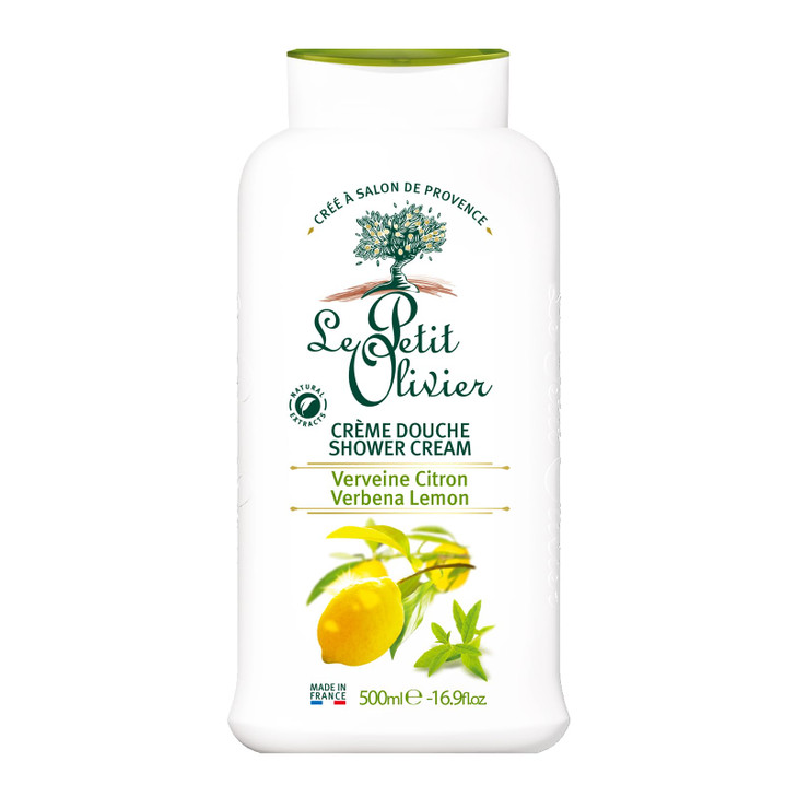 Le Petit Olivier Shower Cream Verbena Lemon Gently Cleanses Skin Fresh and Moisturizing pH Neutral Dermatologically Test