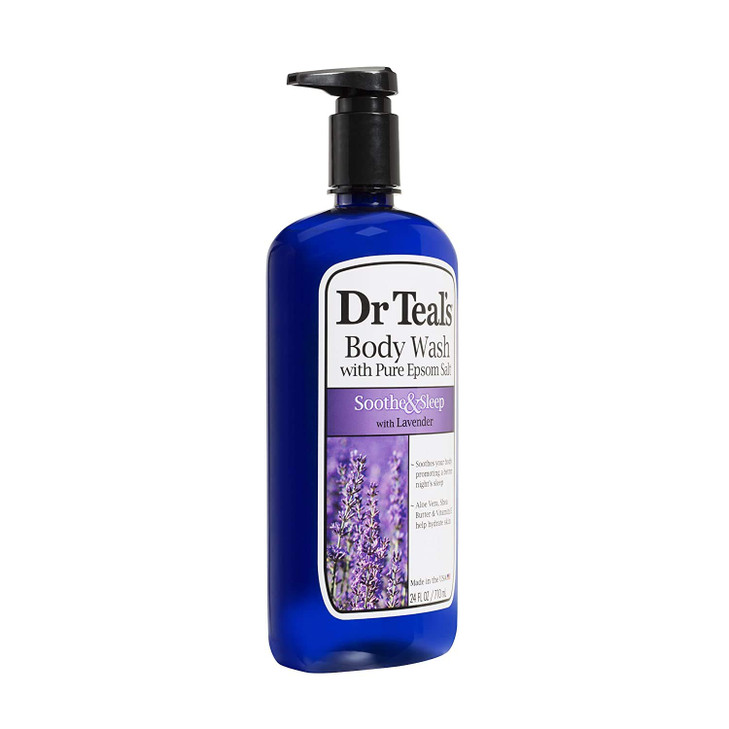 Dr Teals Lavender Body Wash Gift Set 2 Pack 24oz Ea Soothe Sleep Lavender with Essential Oils Blended with Pure Epsom Sa