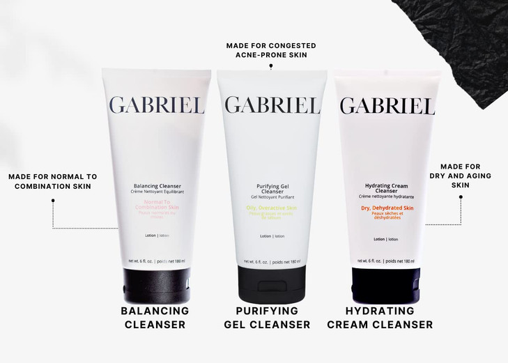 Gabriel Balancing Cleanser Natural Paraben Free Vegan Crueltyfree Non GMO Infused with white seaweed to cleanse and main