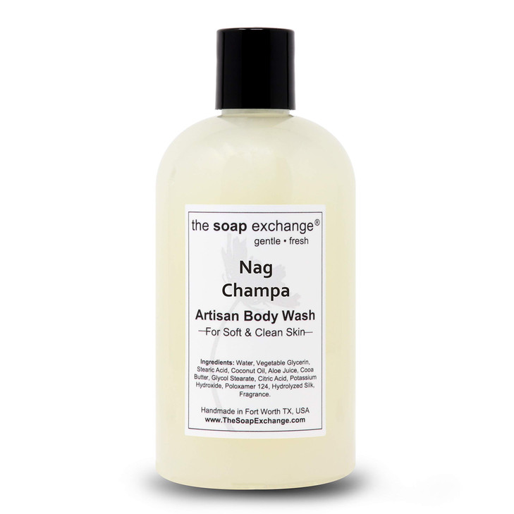 The Soap Exchange Body Wash Nag Champa Scent Hand Crafted 12 fl oz 354 ml Natural Artisan Liquid Soap for Hand Face Body
