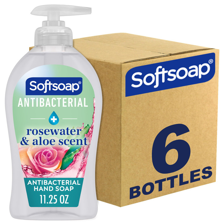 Softsoap Antibacterial Liquid Hand Soap Sensitive Rosewater and Aloe scent Hand Soap 1125 Fl Oz Pack of 6