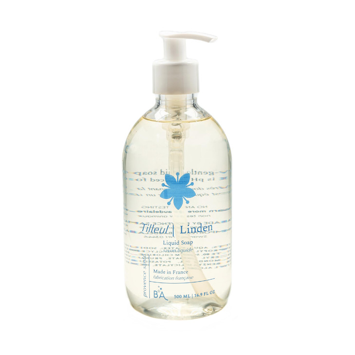 Provence Sante Natural Liquid Soap Moisturizing Almond Oil Hand Soap with Fresh Linden Blossom Scent Elegant Pump Dispen