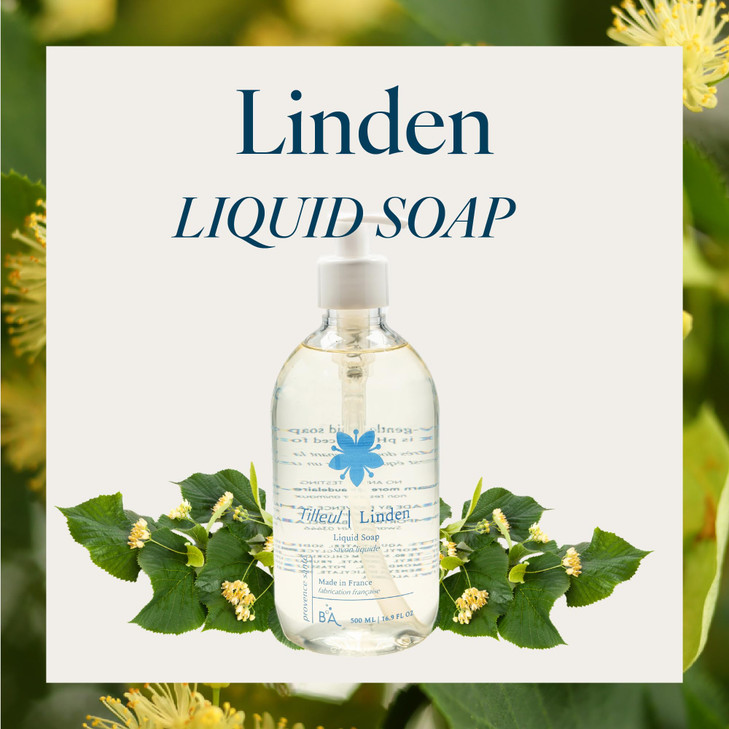 Provence Sante Natural Liquid Soap Moisturizing Almond Oil Hand Soap with Fresh Linden Blossom Scent Elegant Pump Dispen