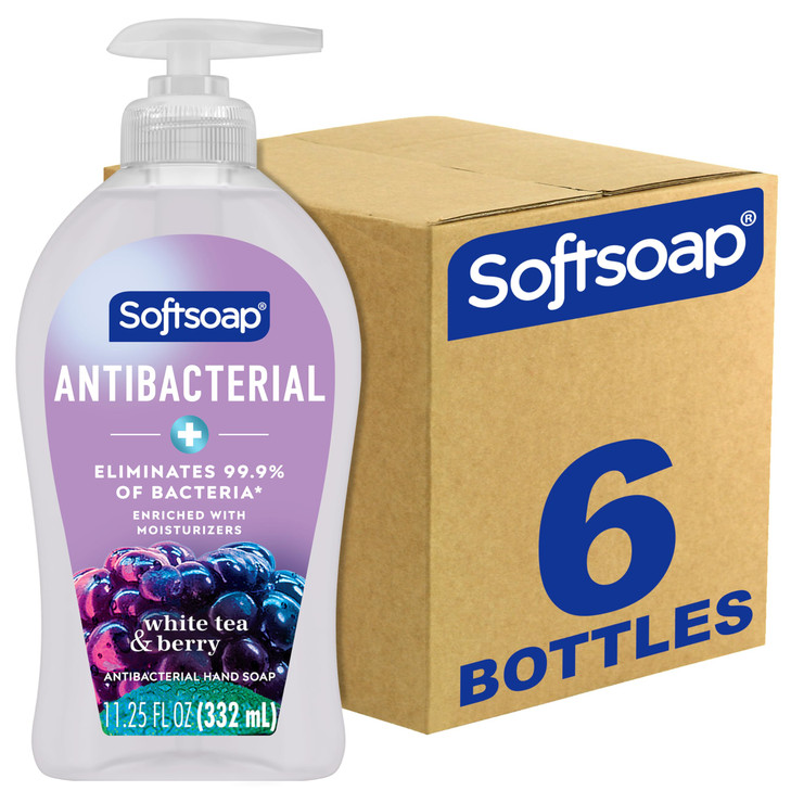 Softsoap Antibacterial Liquid Hand Soap White Tea Berry Scent Hand Soap 1125 Ounce 6 Pack