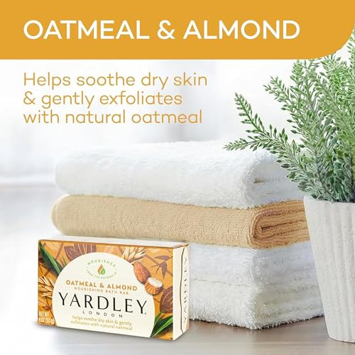 Yardley London Oatmeal and Almond Naturally Moisturizing Bath Bar 40 oz Pack of 8