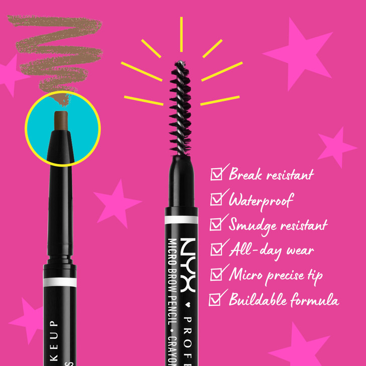 NYX PROFESSIONAL MAKEUP Micro Brow Pencil, Precise Eyebrow Pencil - Black online at globaldelivered