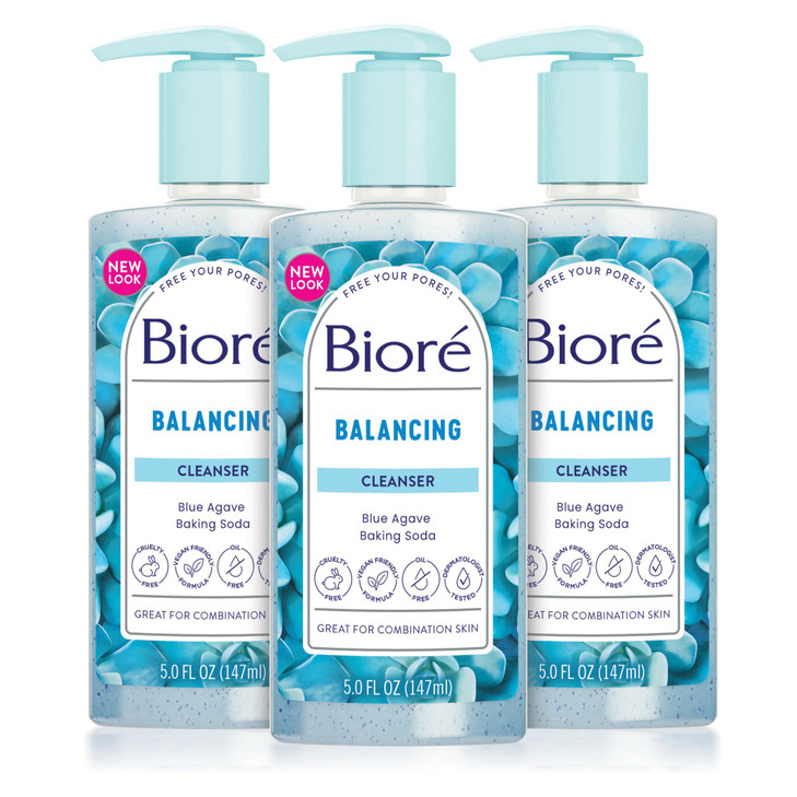 Bior Balancing Face Wash Cleanser For Combination Skin PH Balanced Face Cleanser Vegan Cruelty Free 677 Oz Pack of 3