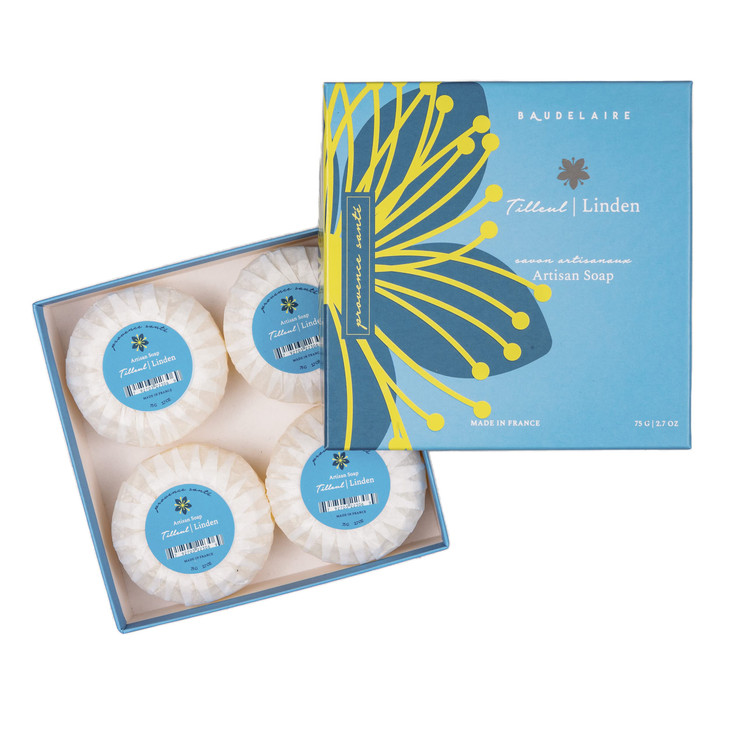 Provence Sante Luxury French Cleansing Bar Moisturizing Shea Butter Triplemilled Linden Fragrance 27oz 4Bar Gift Box