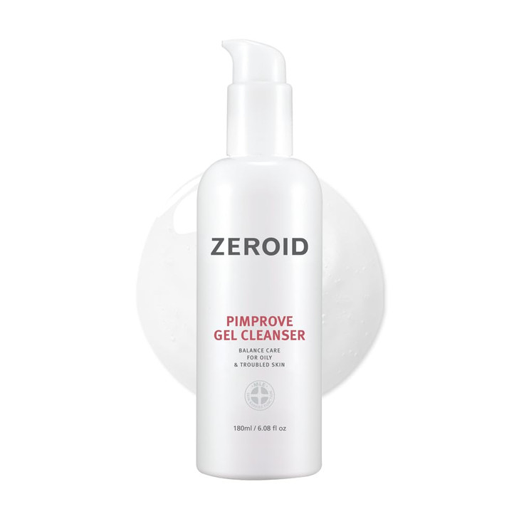 ZEROID Pimprove Gel Cleanser Gentle Face Cleanser Face Wash for Sensitive Skin Balanced Care for Oily Troubled Skin Acne