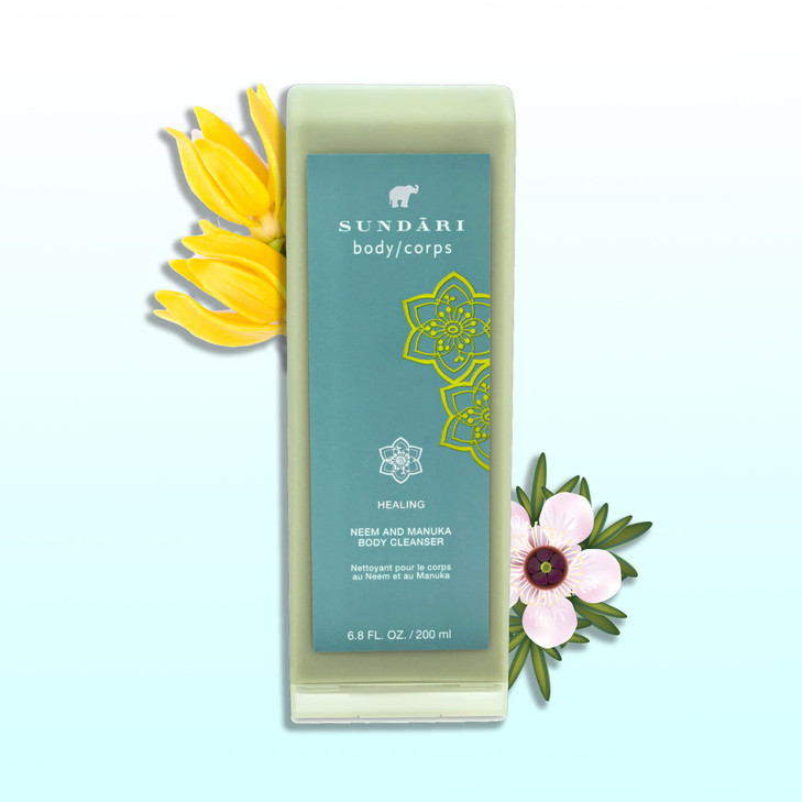 SUNDARI Neem Manuka Body Cleanser 67 Fl Oz Luxurious Herbal Formula with Soothing Extracts to Smooth Skin Control Oil Un