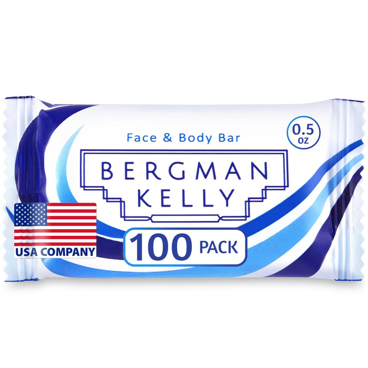 BERGMAN KELLY Hotel Soap Bars White Tea 05 oz 100 PK Travel Size Luxury Bulk Amenities Bar Soap Mini Individually Wrappe