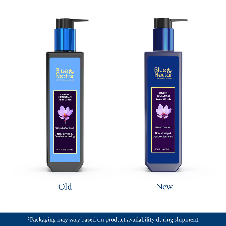 Blue Nectar Kumkumadi Brightening Face Wash with Saffron for Women Men Sulphate free Anti Pimple Face Cleanser 10 Herbs
