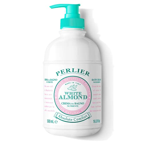 Perlier White Almond Shower Bath Cream Nourishing Soothing Luxury Bath Cream Made with Almond Oil for Deep Moisturizatio