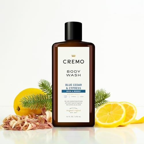 Cremo RichLathering Blue Cedar Cypress Body Wash A Woodsy Scent with Notes of Lemon Peel Cypress and Cedar 16 Fl Oz 2Pac