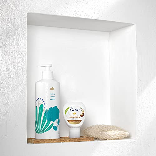 Dove Body Wash Concentrate Refill Shea Warm Vanilla 4 pack for Instantly Soft Skin Refill for use reusable bottle 4 fl o