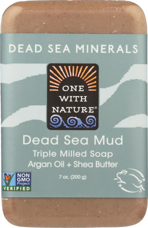 One with Nature Dead Sea Mineral Mud Soap with Argan Oil Shea Butter 7 oz Pack of 6