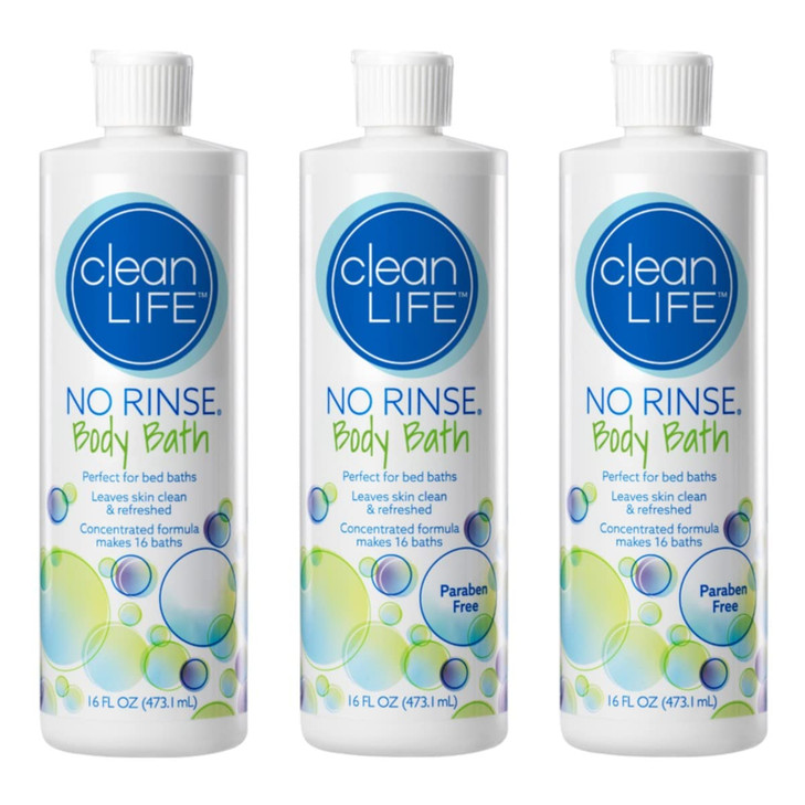 NoRinse Body Bath 16 Fl Oz Leaves Skin Clean Refreshed And OdorFree RinseFree Formula Pack Of 3 Makes 16 Complete Baths