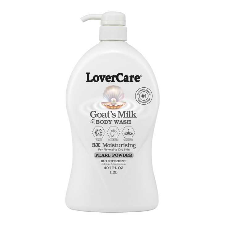 Lovercare goats milk body wash shower cream Pearl Powder 407 oz 1200ml
