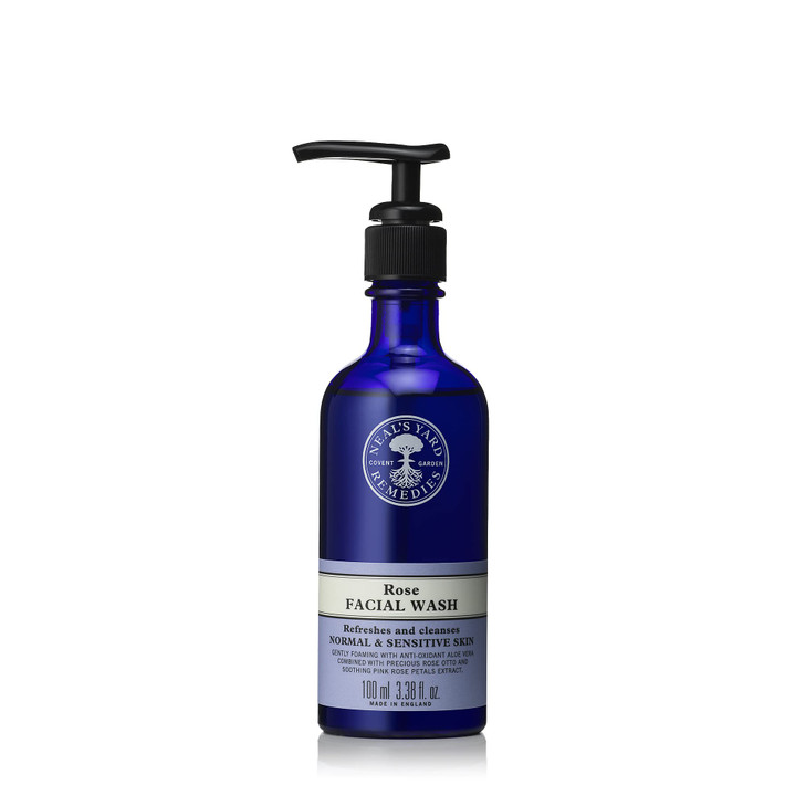 Neals Yard Rehydrating Rose Face Wash Soothing Balancing for All Skin Types With Aloe Vera Rose Otto Vegan Approved Crue