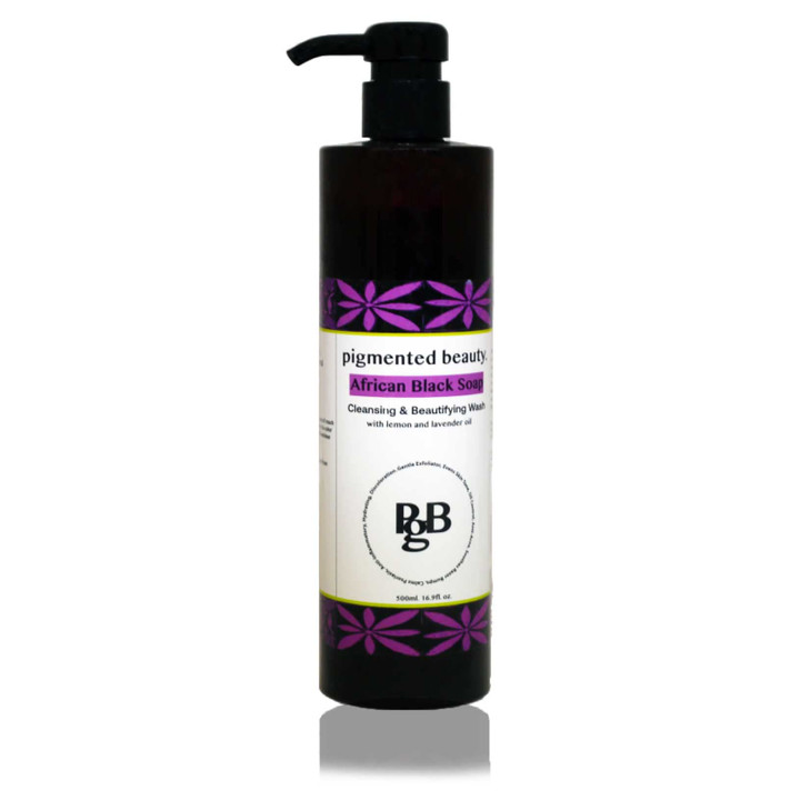 Pigmented Beauty African Black Soap 169oz Cleansing and Beautifying Wash with Lavender and Lemon Oil for All Skin Types
