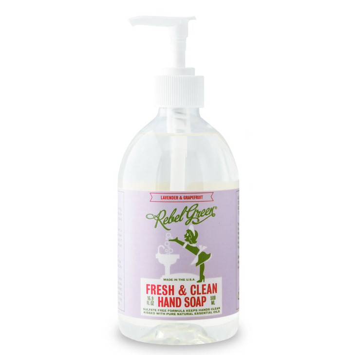 Rebel Green Lavender Grapefruit Scent Liquid Hand Soap Sulfate Free 169 Ounces Pack of 4