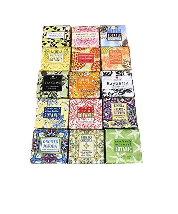 Jolitee French Milled Soap Set 15 Botanical Scents Essential Oils Shea Butter Natural Extracts 15Pack Mini Soaps