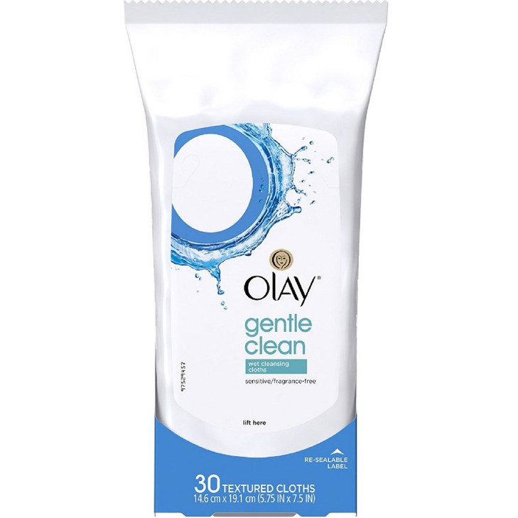 OLAY Wet Cleansing Cloths Gentle Clean SensitiveFragranceFree 30 Ea Pack of 5