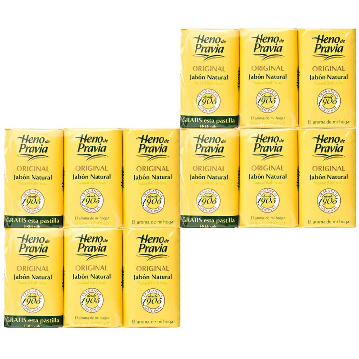 HENO DE PRAVIA 4 SETS OF 2 SOAPS PLUS 1 FREE 4 OZ 4PACK 12 SOAPS