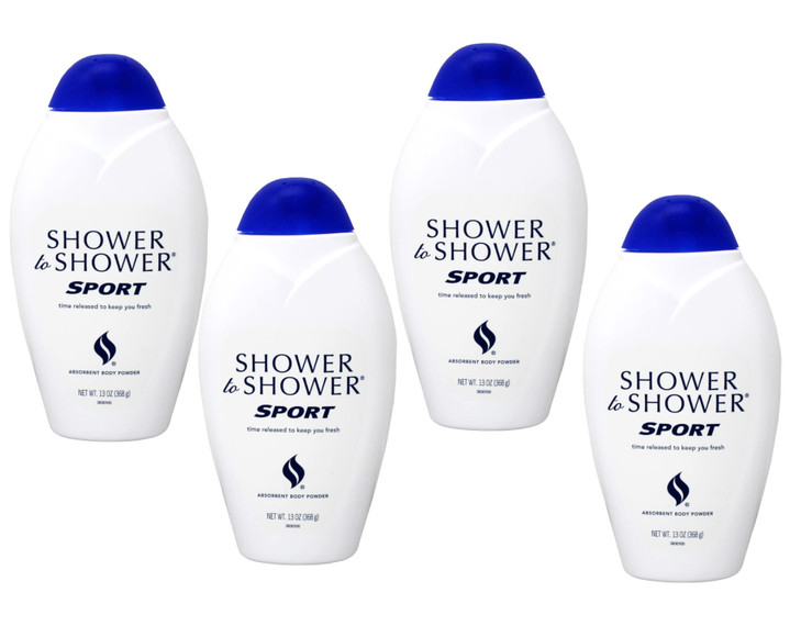 Shower to Shower Absorbent Body Powder Sport 13Ounce Bottles Pack of 4