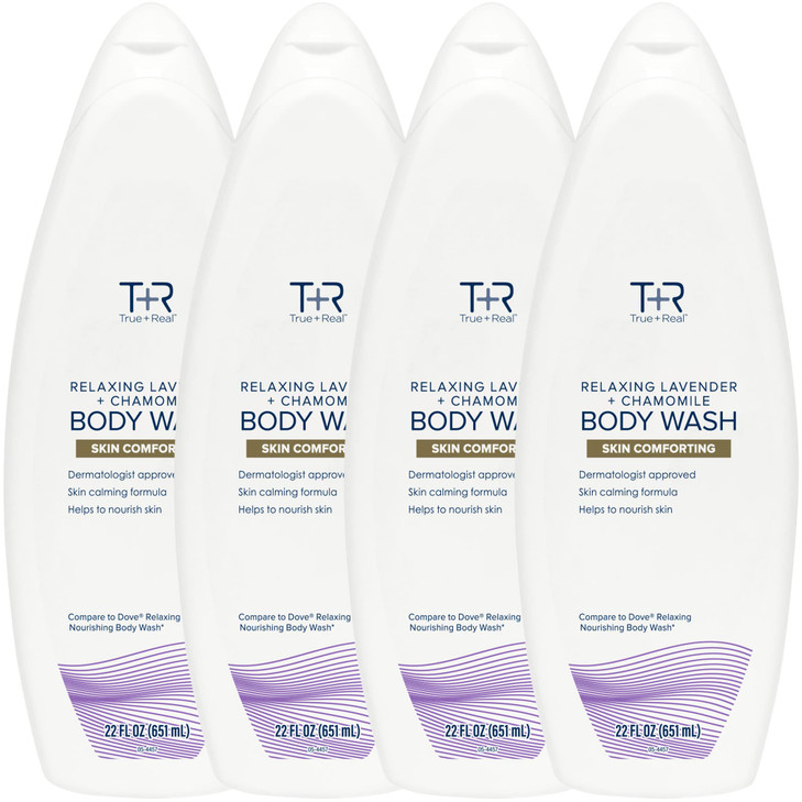 TrueReal Relaxing Lavender Body Wash 22 oz 4 Pack