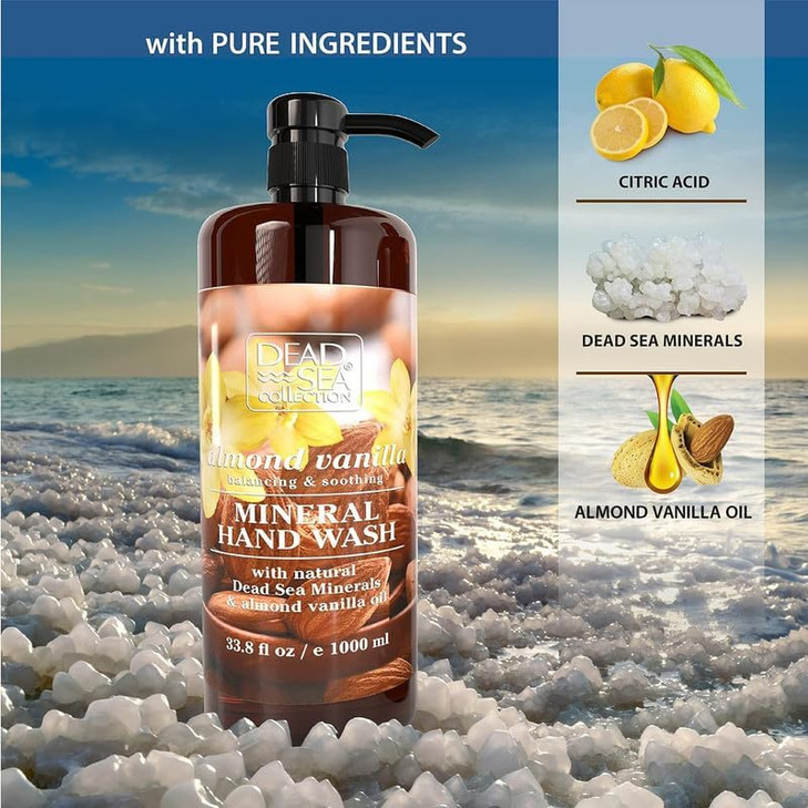 Dead Sea Collection Hand Soap Pump Lavender Moisturizing Hand Wash Liquid with Dead Sea Minerals and Lavender Oil Revivi