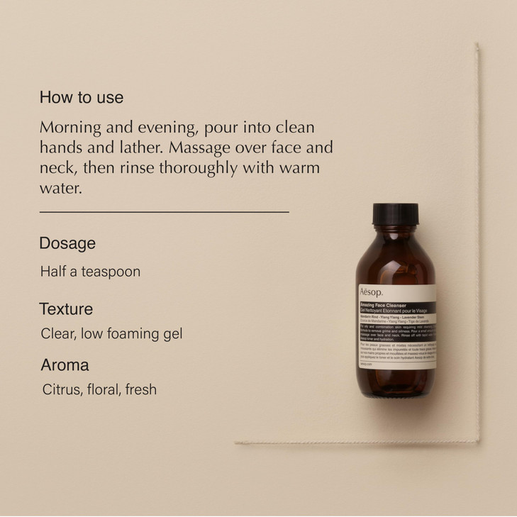Aesop Amazing Face Cleanser NonDrying Daily Cleanser to Remove Grime and Oils Cleanse and Refresh The Skin Without Distu