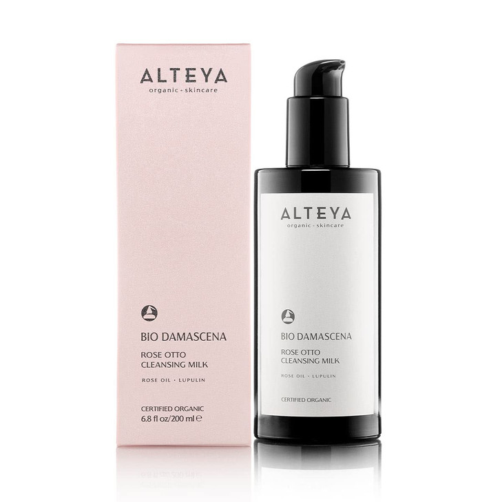 Alteya Organics Cleansing Milk Certified Organic Skin Care 68 Fl Oz200 mL Bio Damascena AwardWinning Face Cleanser With