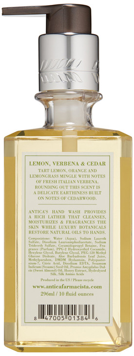 Antica Farmacista Hand Body Wash Luxury Nourishing Body Wash Hydrating Hand Cleansing Wash Bath Body Gift Lemon Verbena