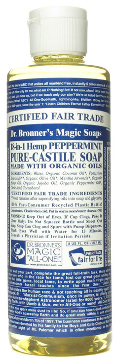 Dr Bronners Peppermint 8oz Castile Soap 3 Pack