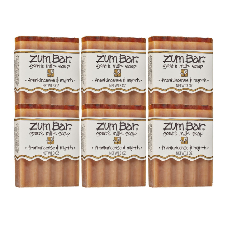 Zum Indigo Wild Goats Milk Soap Bar Bar Soap for Hands Body Made with Essential Oils 3 oz Frankincense Myrrh 6 Pack
