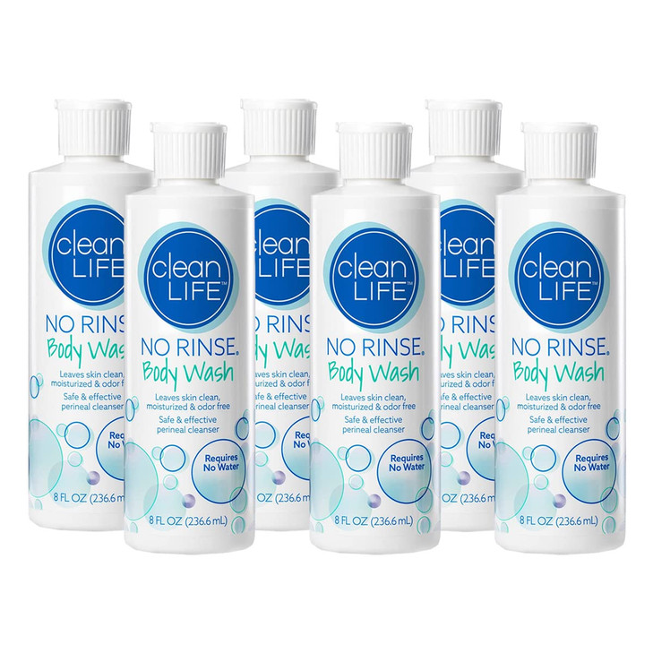 NoRinse Body Wash 8 Fl Oz Leaves Skin Clean Moisturized And OdorFree RinseFree Formula Pack Of 6