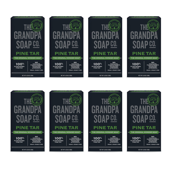 The Grandpa Soap Company Pine Tar Bar Soap for Men Made With Pine Tar Oil 3 in 1 Cleanser Deodorizer and Moisturizer Der