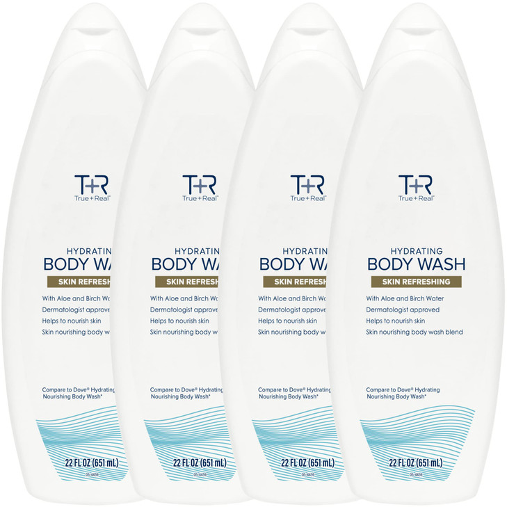 TrueReal Hydrating Body Wash 22 oz 4 Pack