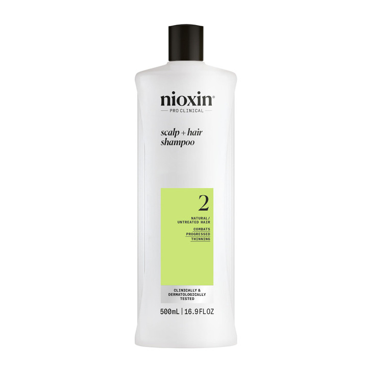 Nioxin Scalp Hair Thickening System 2 Shampoo For Natural or Untreated Hair with Progressed Thinning With Niacinamide an