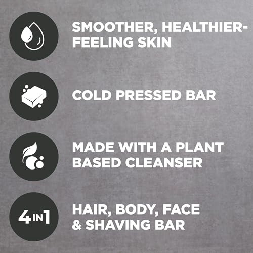 DOVE MEN CARE Cleansing Bar Soap Charcoal Clove Oil 4 Count to Rebuild Skin in the Shower a 4in1 Hair Body Face Shaving