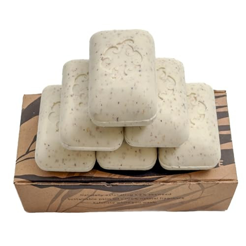 Baudelaire Exfoliating Mint Loofa Soap Natural Fragrance Hydrating Moisturizing TripleMilled Luxury 5 oz Pack of 6