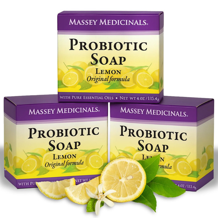 Candida Freedom Masseys CF 100 Natural Probiotic Soap Powerful Tea Tree and Lemon Body Soap 4oz Lemon Scent