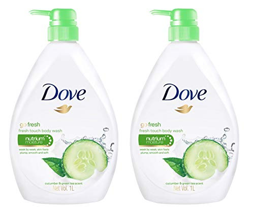 Dove Go Fresh Nourishing Body Wash Cucumber and Green 338 Fl Oz 1L x 2 Pack