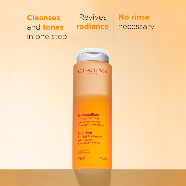 Clarins OneStep Facial Cleanser With Orange Extract 2In1 Cleanser and Exfoliator Restores Radiance No Rinsing Necessary
